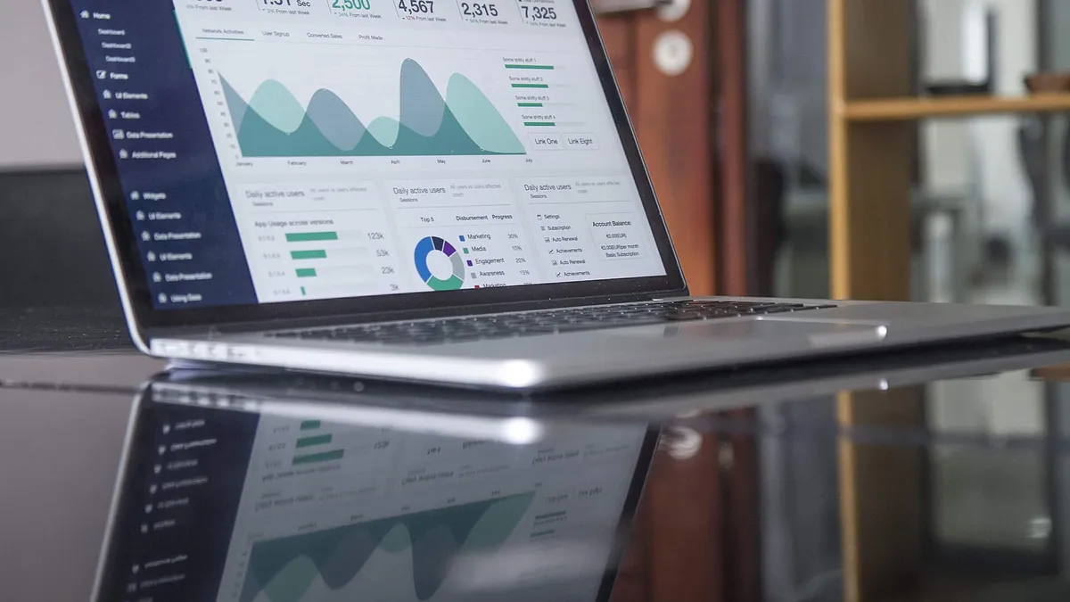 A screen showing a score chart with analytics lines